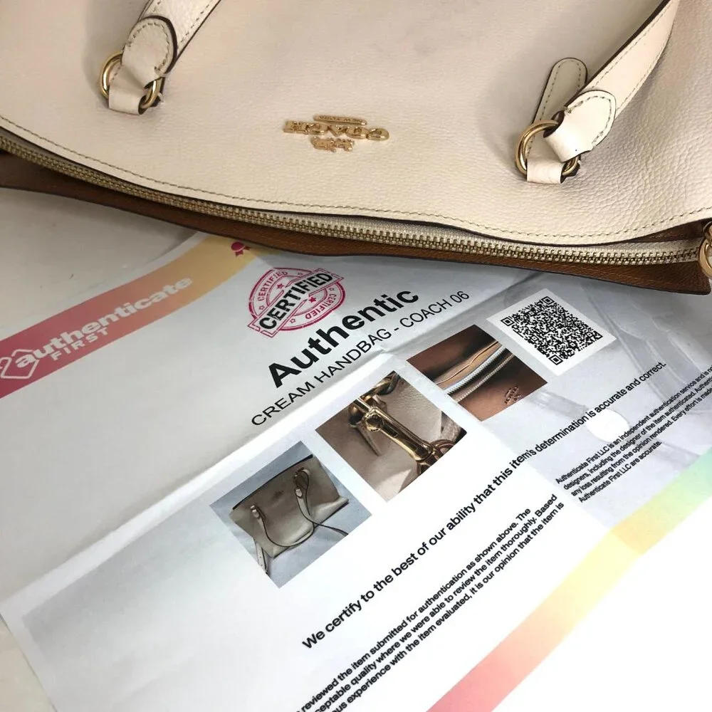 Coach Tatum Large Leather Carryall Tote Shoulder Bag Chalk (Cream) AUTHENTICATED - Picture 16 of 16